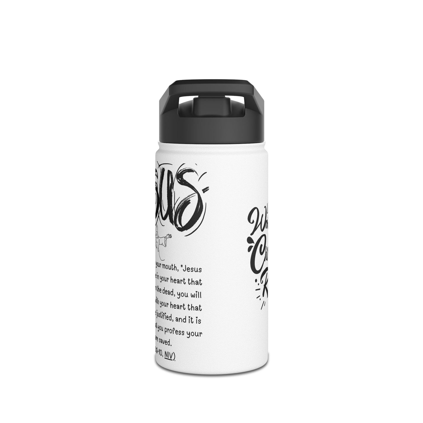 Water Bottle with Salvation Prayer and Corinthians Bible Verse