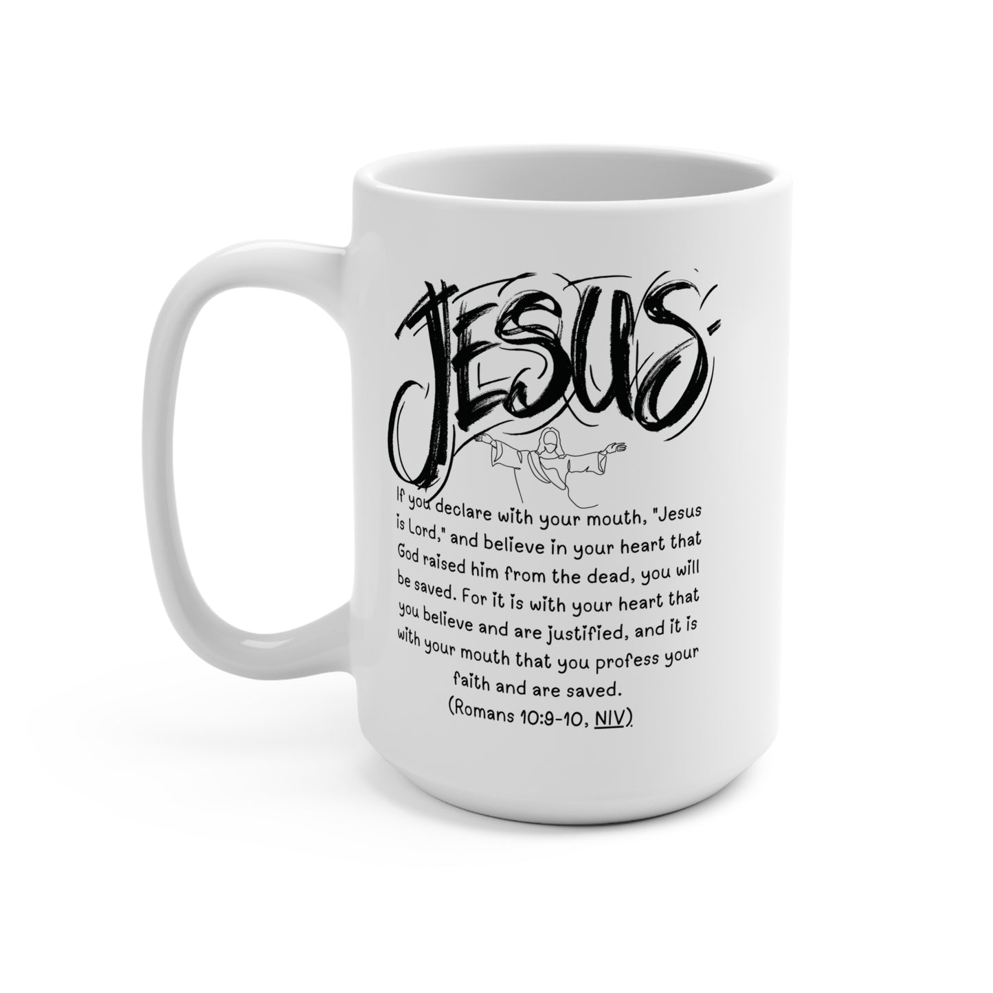 Faith Mug 15oz - Corinthians Verse and Salvation Prayer