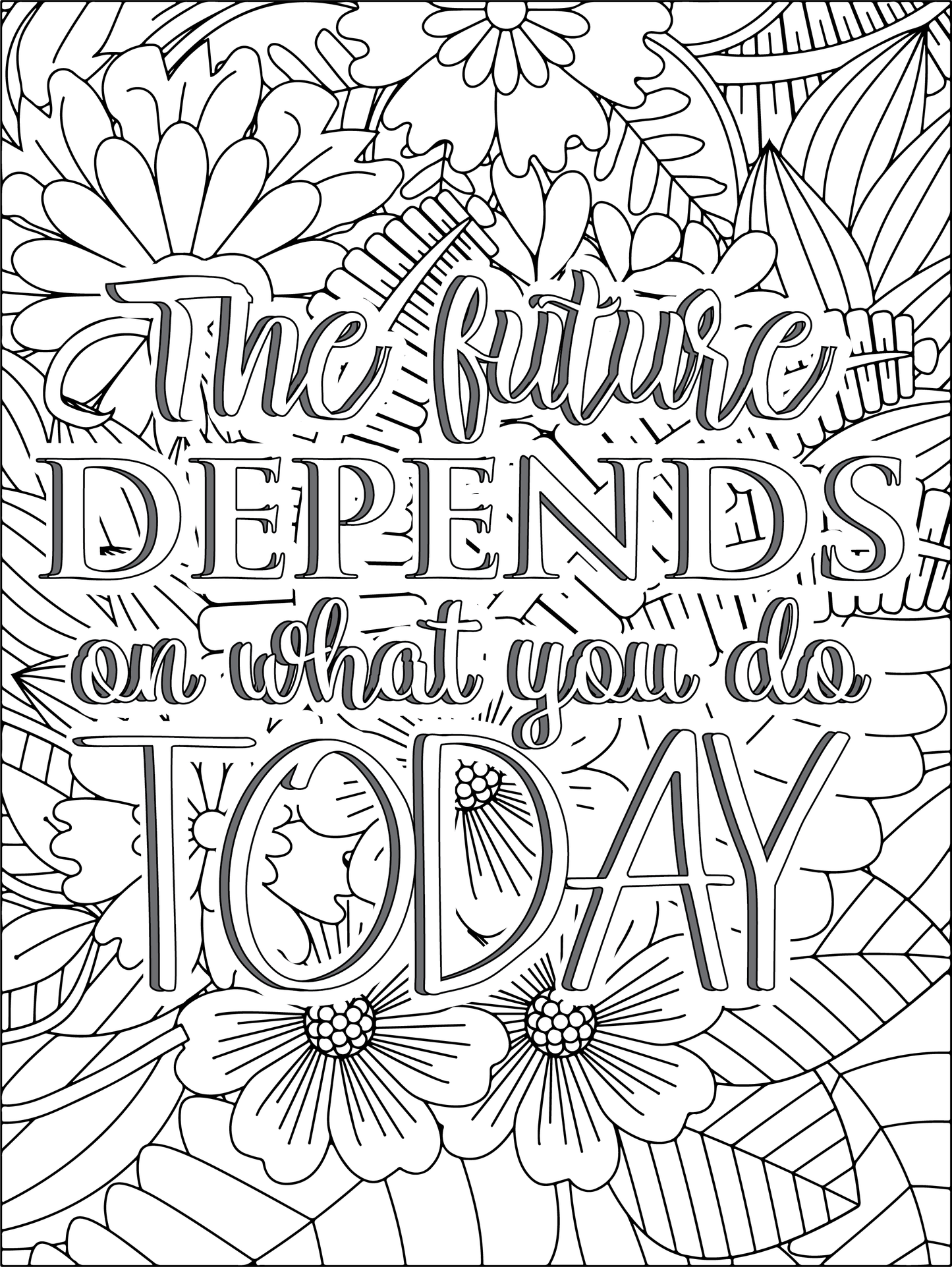 Motivational Quotes Color & Relax Coloring book Series 2