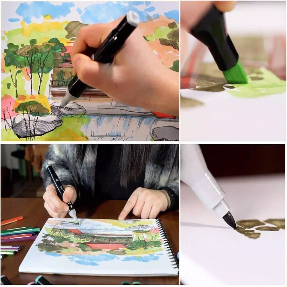 168 Colors Dual Tip Art Markers Color Pens Drawing Watercolour Kids & Gift
