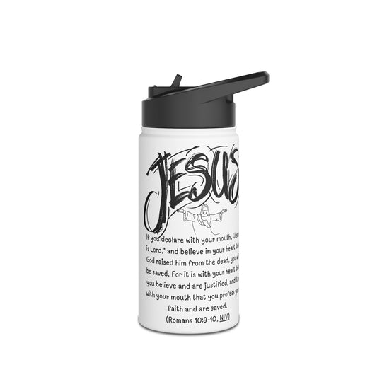Water Bottle with Salvation Prayer and Corinthians Bible Verse