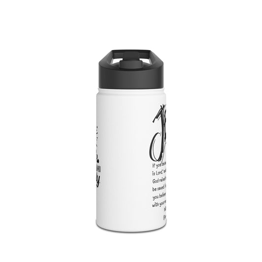 Water Bottle with Salvation Prayer and Corinthians Bible Verse